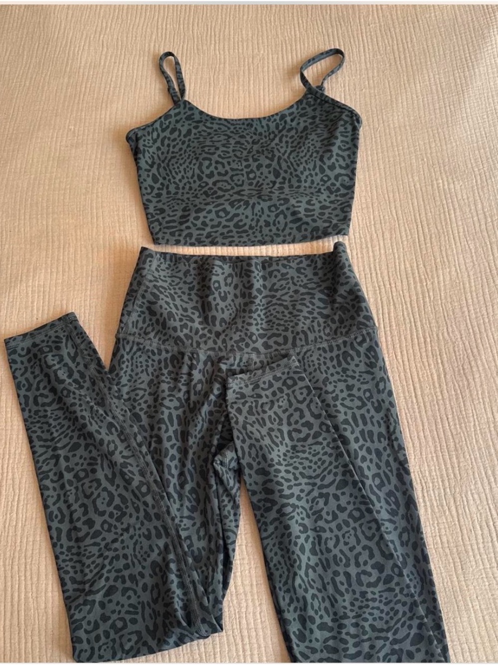 Women’s JoyLab Leopard Print High-Waist Leggings & Crop Tank Set